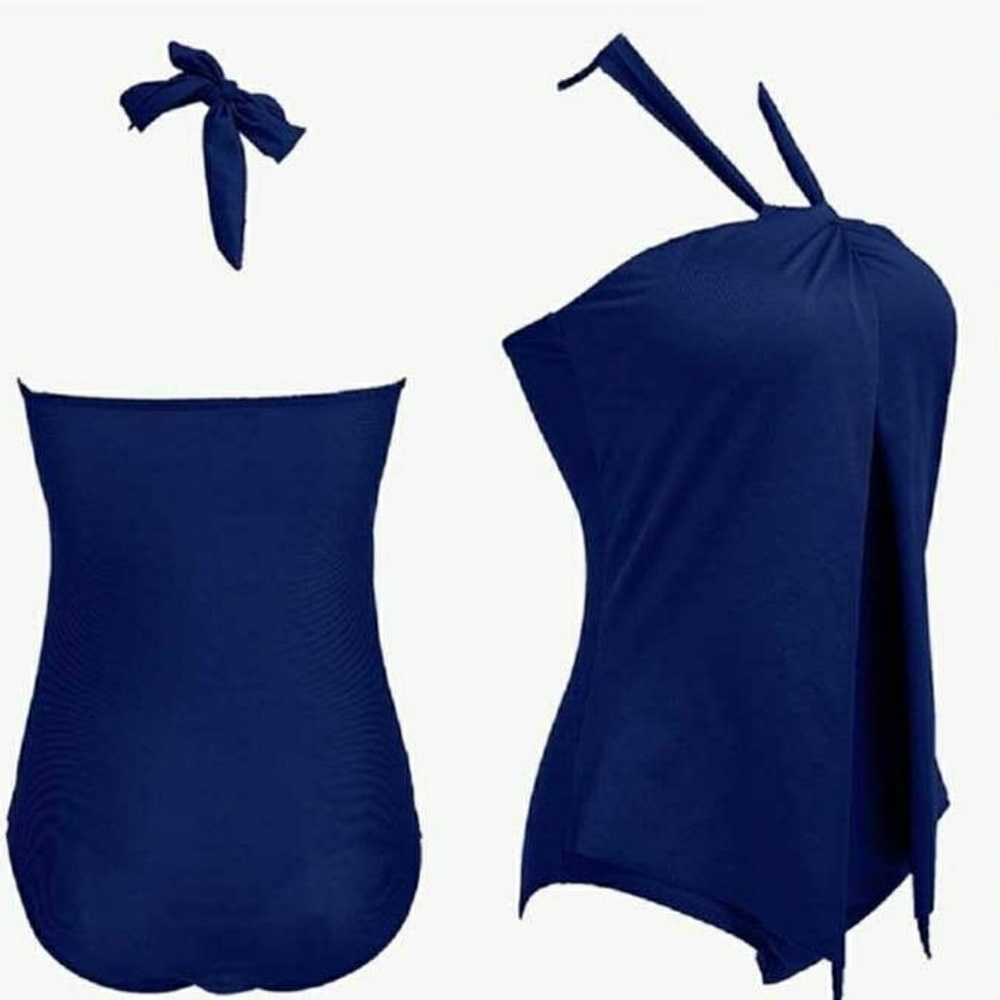 Blue one piece bathing suit